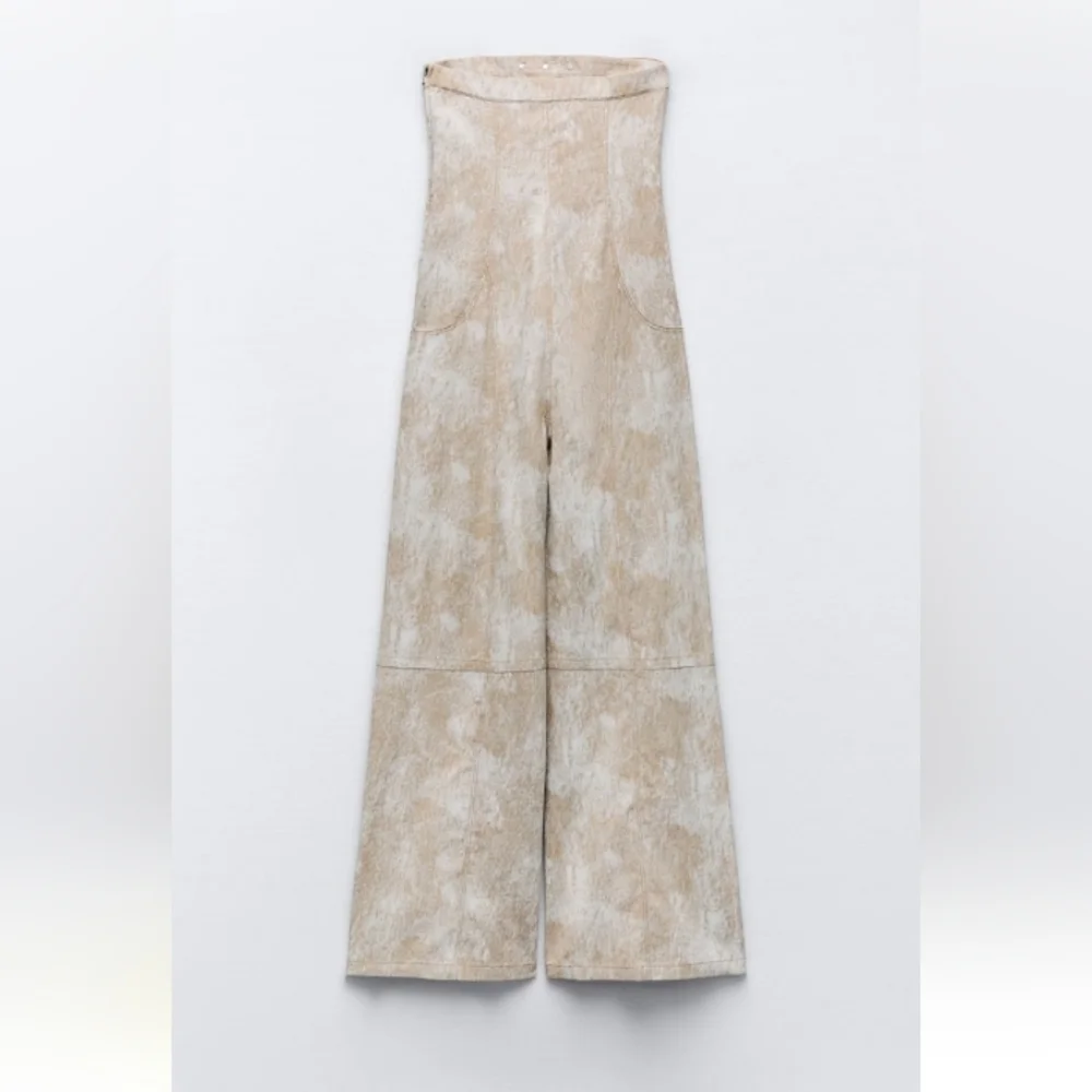Zara Printed Linen Blend Jumpsuit
